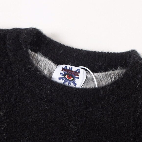 House of Errors Black Knitted Sweater With Mysterious Eye Pattern - Picture 3 of 7